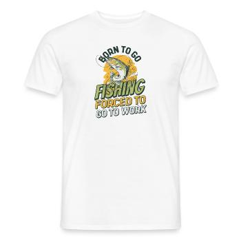 Angeln est né pour aller à la pêche forcé d’aller travailler - T-shirt homme - blanc - Devant - AI Model Male 178 dark (178cm)