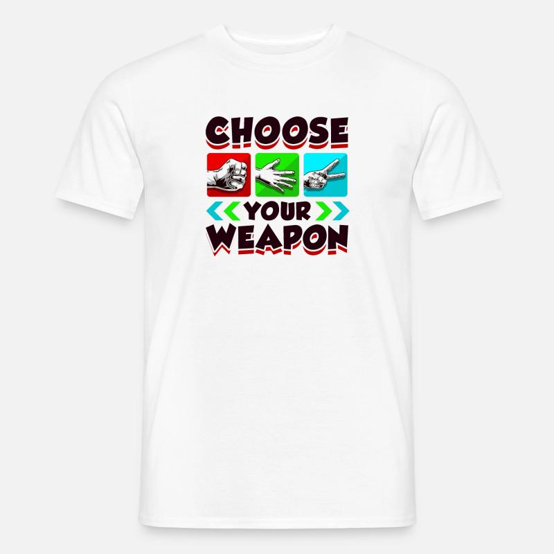 Schere Stein Papier - Männer T-Shirt - Weiß