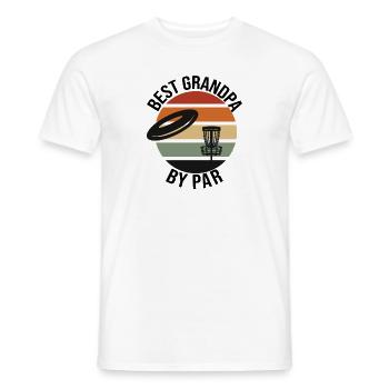 Best Grandpa By Par Fathers Day Frisbee Disc Golf - Men's T-Shirt - white - Front - AI Model Male 178 dark (178cm)