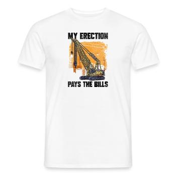 Mon érection paie les factures grutier - T-shirt homme - blanc - Devant - AI Model Male 178 dark (178cm)