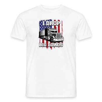Je laisse tomber de gros chargements Chauffeur de camion longue distance - T-shirt homme - blanc - Devant - AI Model Male 178 dark (178cm)