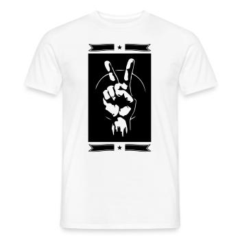 Peace Hand Sign Peace - Men's T-Shirt - white - Front - AI Model Male 178 dark (178cm)
