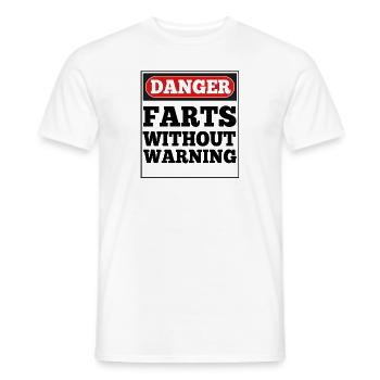 Danger Farts Without Warning - Men's T-Shirt - white - Front - AI Model Male 178 dark (178cm)