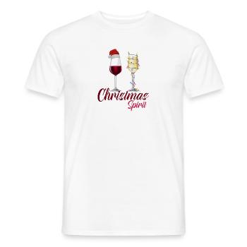 de Noël Vin rouge de Noël - T-shirt homme - blanc - Devant - AI Model Male 178 dark (178cm)