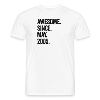 18 Years Old Awesome Since May 2005 18th Birthday - Men's T-Shirt - white - Front - AI Model Male 178 dark (178cm)