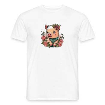 Ferkel mit Kopftuch - Männer T-Shirt - Weiß - Vorne - AI Model Male 178 dark (178cm)
