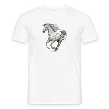 Wildpferd - Männer T-Shirt - Weiß - Vorne - AI Model Male 178 dark (178cm)