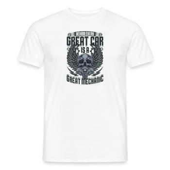 Car Mechanic Cars Lover Mechanics Garage - Men's T-Shirt - white - Front - AI Model Male 178 dark (178cm)