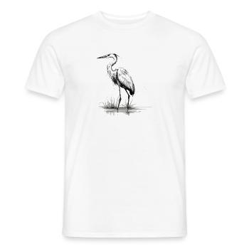 Héron - T-shirt homme - blanc - Devant - AI Model Male 178 dark (178cm)