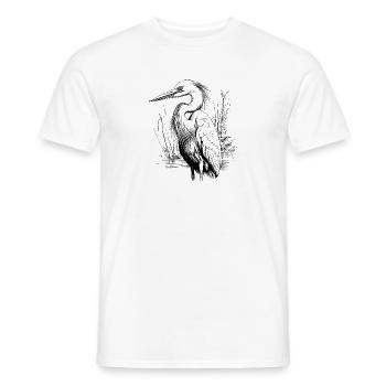 Héron - T-shirt homme - blanc - Devant - AI Model Male 178 dark (178cm)