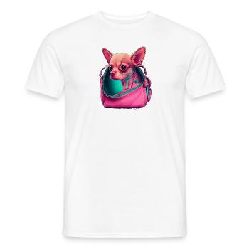 Pink Chihuahua | Rosa Handtasche Welpe Girlie - Männer T-Shirt - Weiß - Vorne - AI Model Male 178 dark (178cm)