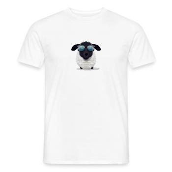 Cooles Schaaf mit Sonnenbrille - Männer T-Shirt - Weiß - Vorne - AI Model Male 178 dark (178cm)