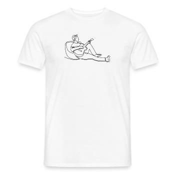 Guitar Musician Guitarist Guitarist Lineart - Men's T-Shirt - white - Front - AI Model Male 178 dark (178cm)