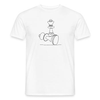Joueur d’échecs Pièces d’échecs Lineart - T-shirt homme - blanc - Devant - AI Model Male 178 dark (178cm)