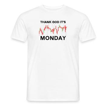Thank God Its Monday Stock Chart Day Trading Stock Market - Men's T-Shirt - white - Front - AI Model Male 178 dark (178cm)