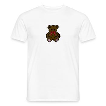 Ours brun assis - T-shirt homme - blanc - Devant - AI Model Male 178 dark (178cm)