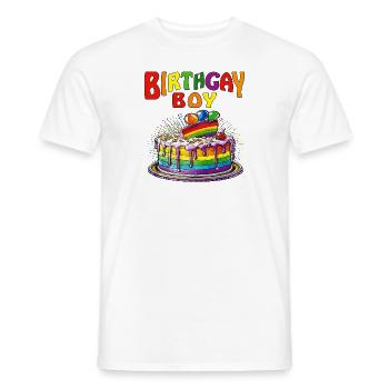 TORTE BIRTHGAY BOY - Männer T-Shirt - Weiß - Vorne - AI Model Male 178 dark (178cm)