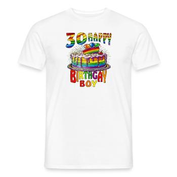CAKE 30 HAPPY BIRTHGAY BOY - Men's T-Shirt - white - Front - AI Model Male 178 dark (178cm)