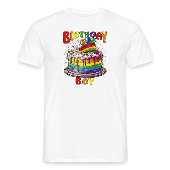 TORTE BIRTHGAY BOY - Männer T-Shirt - Weiß - Vorne - AI Model Male 178 dark (178cm)