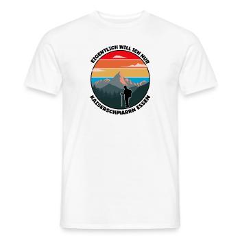 Wandern - eigentlich will ich Kaiserschmarren - Männer T-Shirt - Weiß - Vorne - AI Model Male 178 dark (178cm)