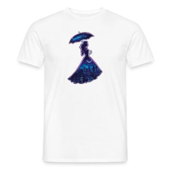 City Girl - Stadt Mädchen - Men's T-Shirt - white - Front - AI Model Male 178 dark (178cm)