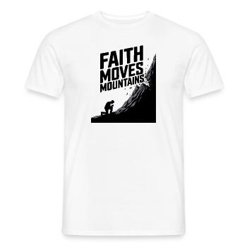 Faith moves mountains - Glaube versetzt Berge - Männer T-Shirt - Weiß - Vorne - AI Model Male 178 dark (178cm)