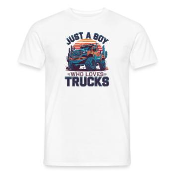 Juste un garçon qui aime les camions - T-shirt homme - blanc - Devant - AI Model Male 178 dark (178cm)