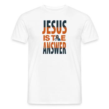 Jésus est la réponse - Jesus ist die Antwort - T-shirt homme - blanc - Devant - AI Model Male 178 dark (178cm)