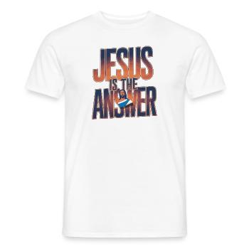 Jésus est la réponse - Jesus ist die Antwort - T-shirt homme - blanc - Devant - AI Model Male 178 dark (178cm)