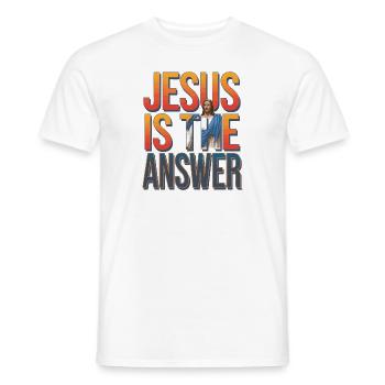 Jésus est la réponse - Jesus ist die Antwort - T-shirt homme - blanc - Devant - AI Model Male 178 dark (178cm)