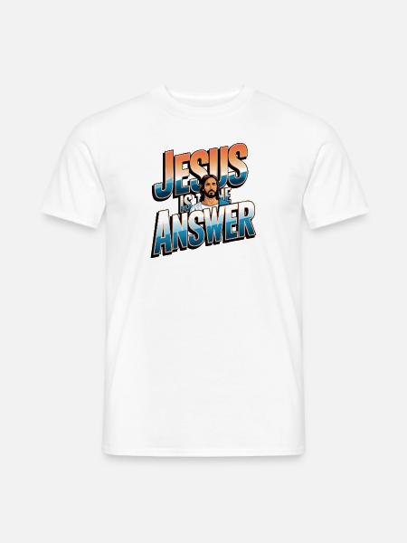 Jésus est la réponse - Jesus ist die Antwort - T-shirt homme - blanc