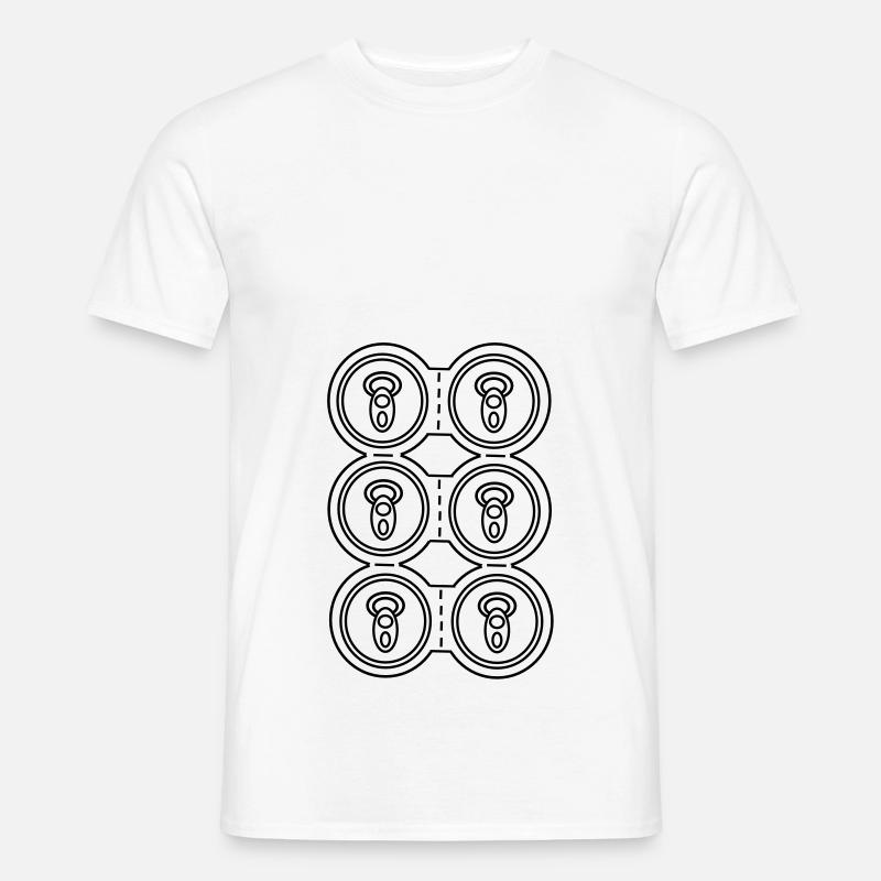Sixpack Dosen / Bier - Männer T-Shirt - Weiß