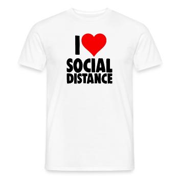 I Love Social Distance - Men's T-Shirt - white - Front - AI Model Male 178 dark (178cm)