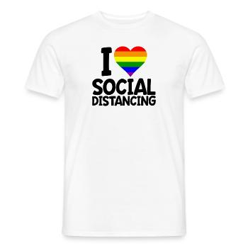 I Love Social Distancing LGBT Gay Pride Rainbow - Men's T-Shirt - white - Front - AI Model Male 178 dark (178cm)