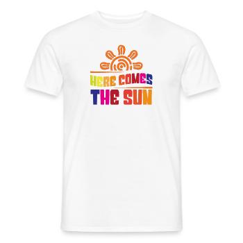 Here comes the sun - Men's T-Shirt - white - Front - AI Model Male 178 dark (178cm)