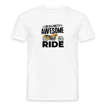 Life is more beautiful with a motorcycle - Men's T-Shirt - white - Front - AI Model Male 178 dark (178cm)