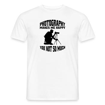 Photographers Photograph funny Photographer Camera - Men's T-Shirt - white - Front - AI Model Male 178 dark (178cm)