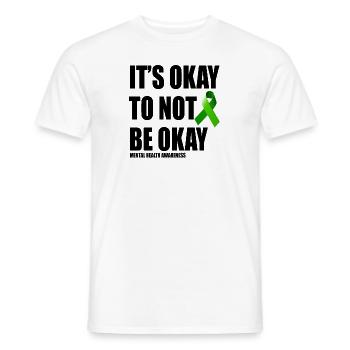Mental Health Awareness Ribbon - Men's T-Shirt - white - Front - AI Model Male 178 dark (178cm)