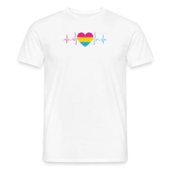 Pansexual Heartbeat Pan Pride Pansexual - Men's T-Shirt - white - Front - AI Model Male 178 dark (178cm)
