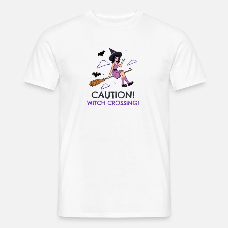 Caution! Witch Crossing! - Männer T-Shirt - Weiß