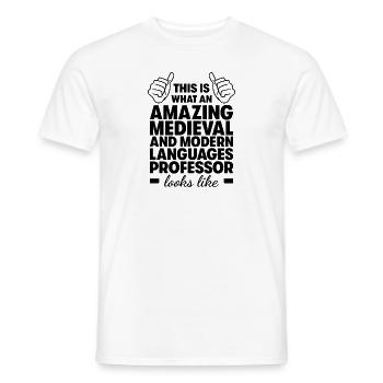 Medieval and Modern Languages Professor - Men's T-Shirt - white - Front - AI Model Male 178 dark (178cm)
