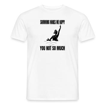 Swimmer Swimmers Swimming Club Woman Swimming - Men's T-Shirt - white - Front - AI Model Male 178 dark (178cm)
