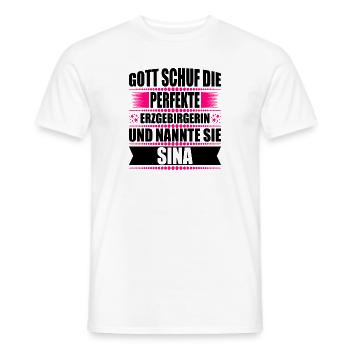 Erzgebirge Frau Namen Sachsen Sina - Männer T-Shirt - Weiß - Vorne - AI Model Male 178 dark (178cm)