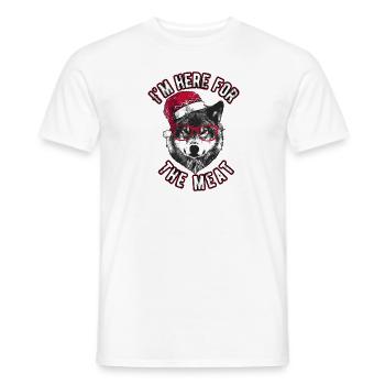 Ich bin wegen des Fleisches hier - Grumpy Christmas Wolf - Männer T-Shirt - Weiß - Vorne - AI Model Male 178 dark (178cm)