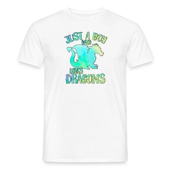 Just a boy who loves dragons - Men's T-Shirt - white - Front - AI Model Male 178 dark (178cm)