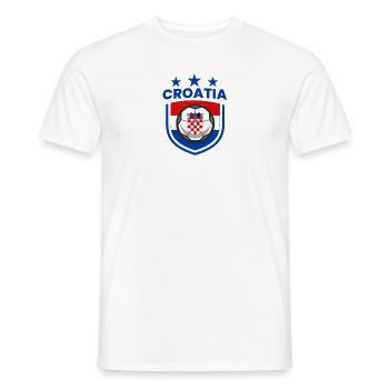 Drapeau de l’équipe de Croatie de football - T-shirt homme - blanc - Devant - AI Model Male 178 dark (178cm)