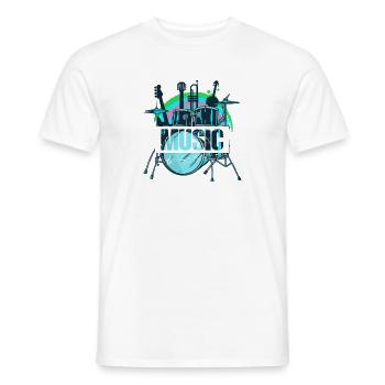 Music with musical instrument motif - gift - Men's T-Shirt - white - Front - AI Model Male 178 dark (178cm)