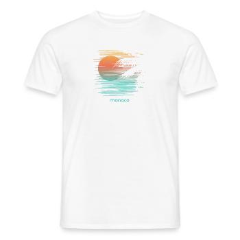 Kunstvolles Monaco Palmen-Urlaubssouvenir - Männer T-Shirt - Weiß - Vorne - AI Model Male 178 dark (178cm)