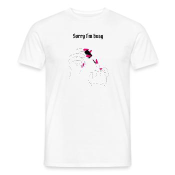 Sorry I´m busy - Männer T-Shirt - Weiß - Vorne - AI Model Male 178 dark (178cm)