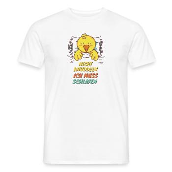 NICHT KUSCHELN ICH MUSS SCHLAFEN lustiges Design - Männer T-Shirt - Weiß - Vorne - AI Model Male 178 dark (178cm)